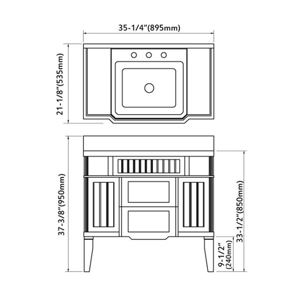 Charlton Home® Jaziel 36'' Single Bathroom Vanity with Solid Surface